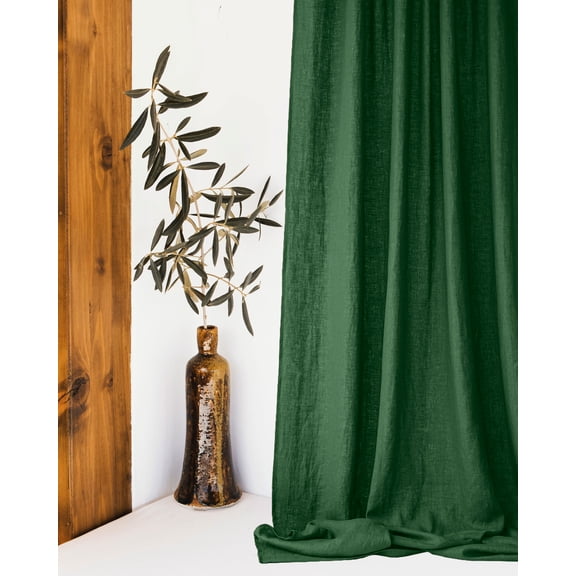 The Cozy Creations Set of 2 Rod Pocket Window Panels, 100% Cotton Curtain for Door ,Bedroom, Living Room and Kitchen, Thik Cotton Extra Long Blackout Curtains, Olive Green, 44" Wide x 180" Length