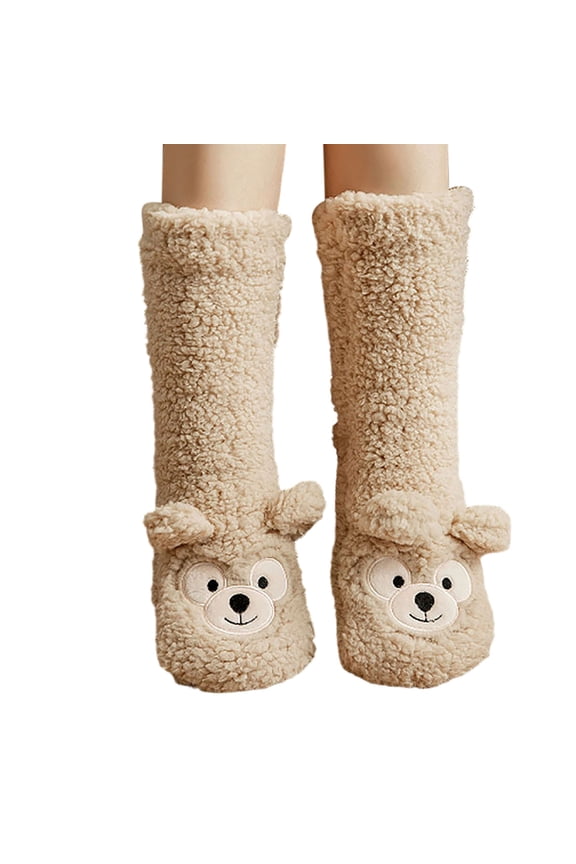 Cozy Crew Socks for Her Warm Knit Socks, Soft Casual Socks for Lounge Wear and Relaxing at Home During Cold Seasons(C)