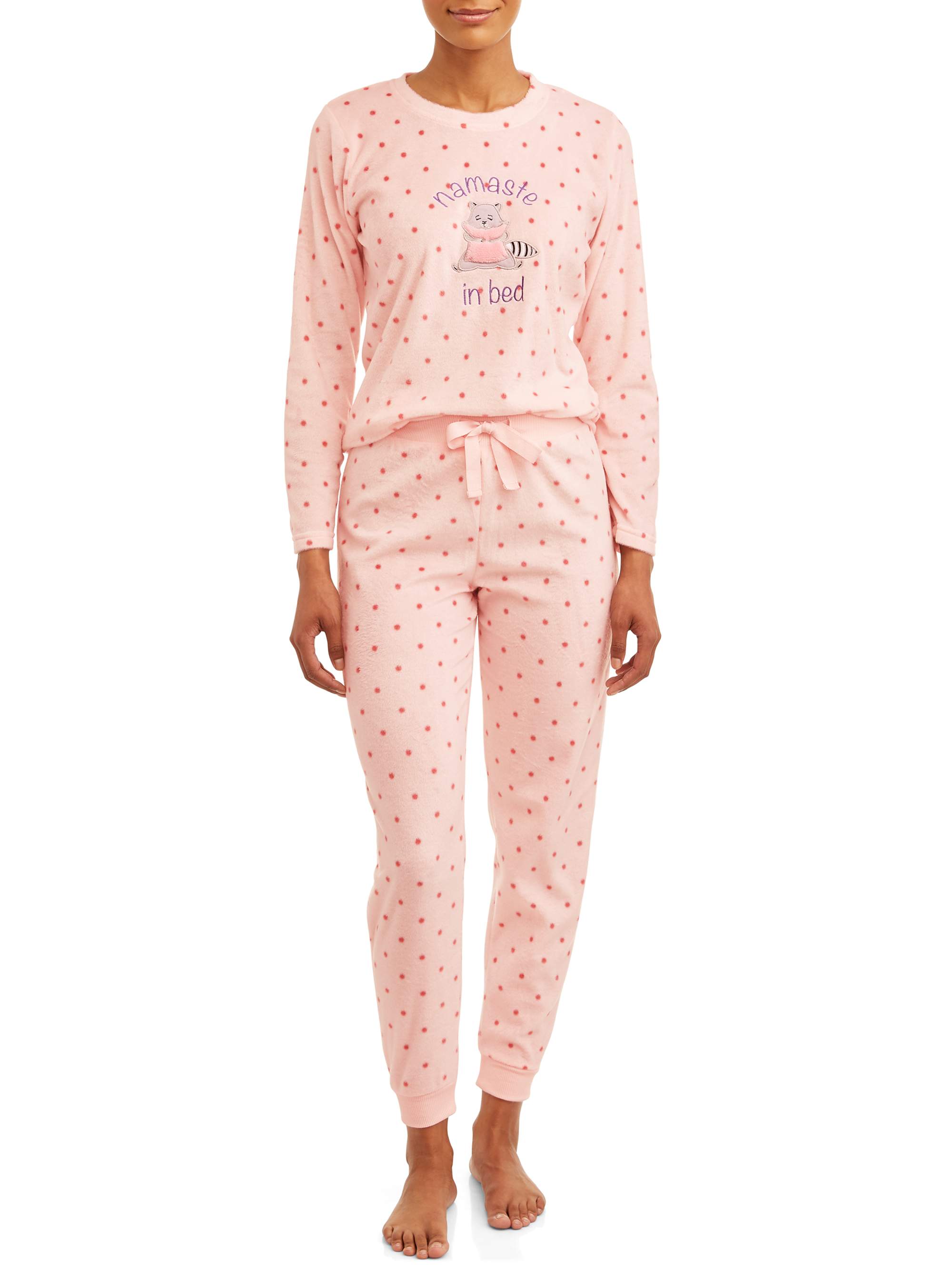 Cozy Critter Women's Super Plush Applique Character Pajama Set - image 1 of 3