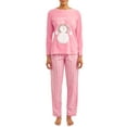 thumbnail image 1 of Cozy Critters Women's Super Plush Pajama Set with Embroidered Character, 1 of 3