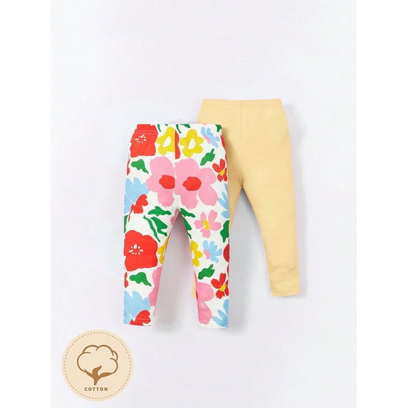 Cozy Cub 2pcs/Set Baby Girl's Spring Summer Leisure Printed Leggings