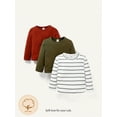 thumbnail image 1 of Cozy Cub 3pcs/Set Baby Boy Round Neck Long Sleeve Pullover Striped & Solid Color Outfits, 1 of 5