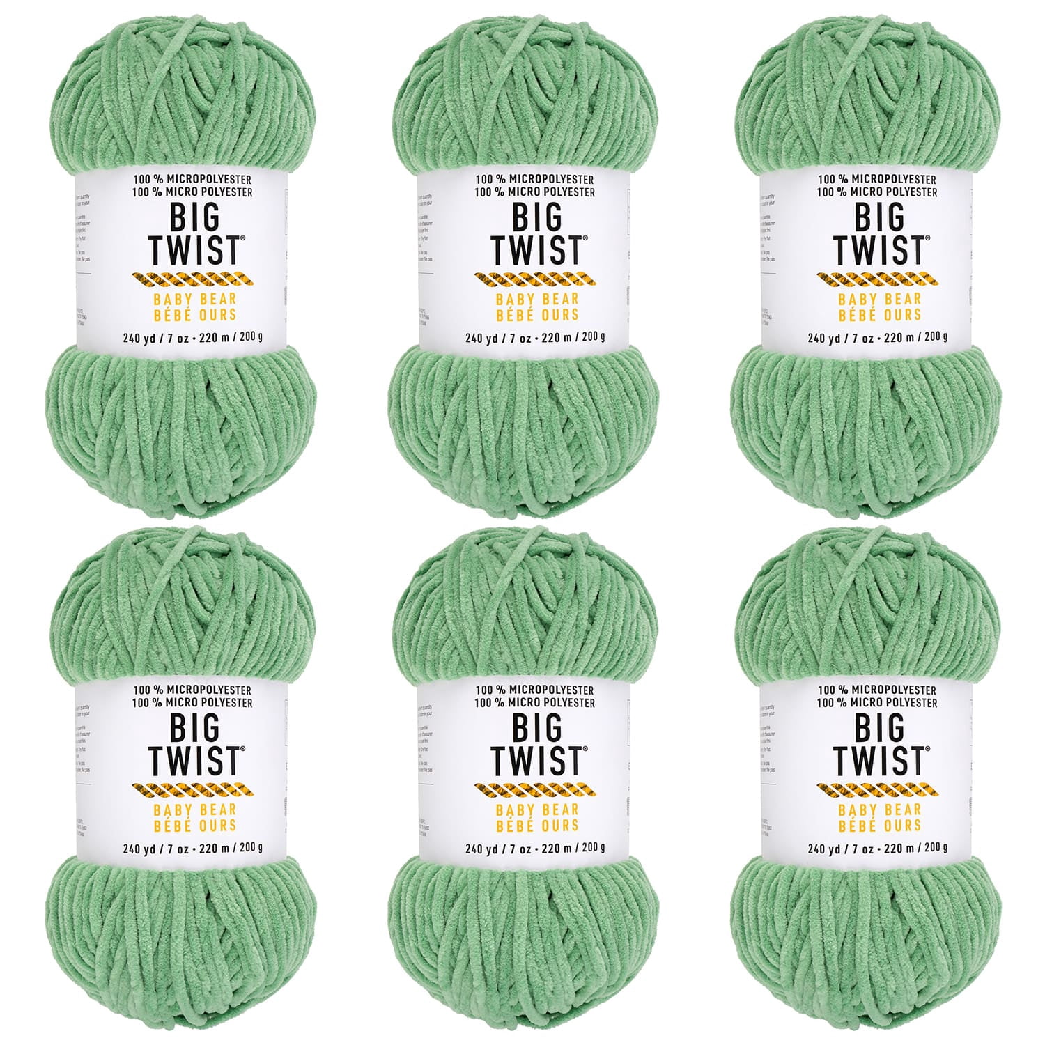 Big Twist Cozy Cub Yarn - Super Bulky (6) 100% Polyester Chenille Yarn, Soft & Plush for Knitting & Crochet Blankets, Hats, Scarves & Crafts, 241 yd / 7 oz Skein, 6 Pack