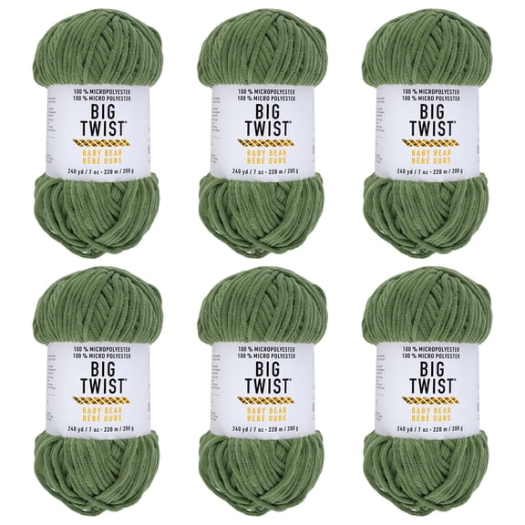 Big Twist Cozy Cub Yarn - Super Bulky (6) 100% Polyester Chenille Yarn, Soft & Plush for Knitting & Crochet Blankets, Hats, Scarves & Crafts, 241 yd / 7 oz Skein, 6 Pack