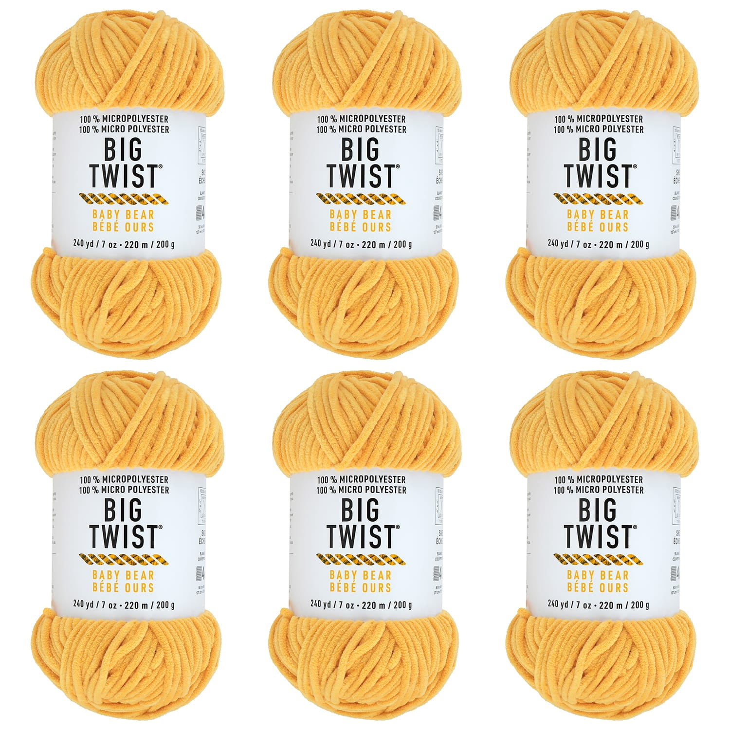 Big Twist Cozy Cub Yarn - Super Bulky (6) 100% Polyester Chenille Yarn, Soft & Plush for Knitting & Crochet Blankets, Hats, Scarves & Crafts, 241 yd / 7 oz Skein, 6 Pack