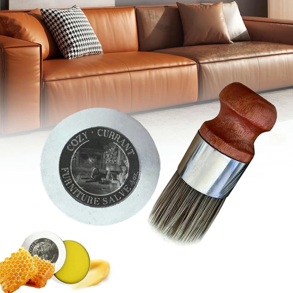Cozy Currant Furniture Salve, Wise Owl Leatherrite Leather Restorer Leather Recoloring Balm for