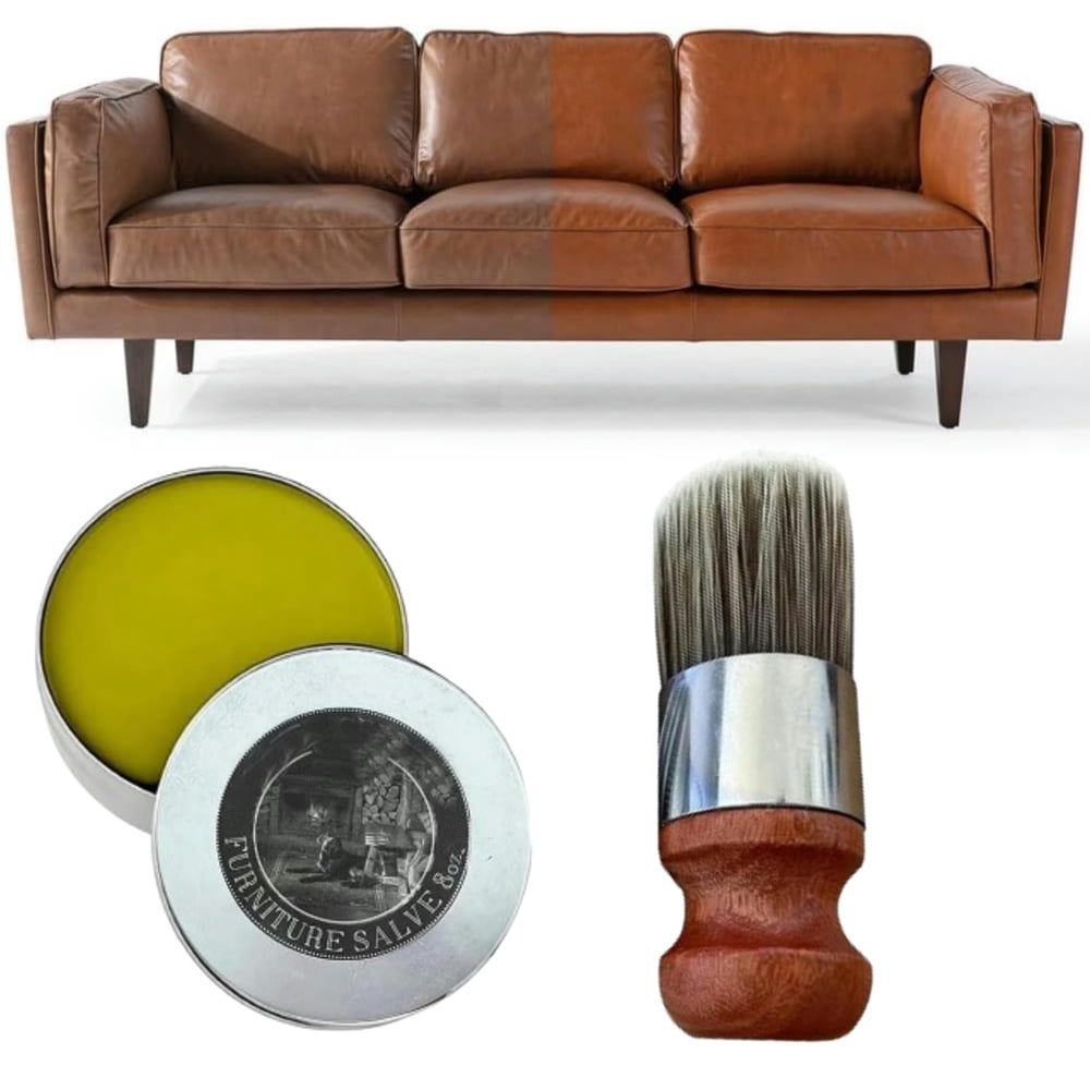 Cozy Currant Furniture Salve, Wise Owl Leatherrite Leather Restorer Leather Recoloring Balm for