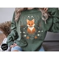 thumbnail image 1 of Cozy Cute Fox Cottagecore Sweatshirt, Vintage Forest Witch Aesthetic Sweater, Forestcore Pullover, Woodland Wildlife Animal, Boho Crew Neck, 1 of 2
