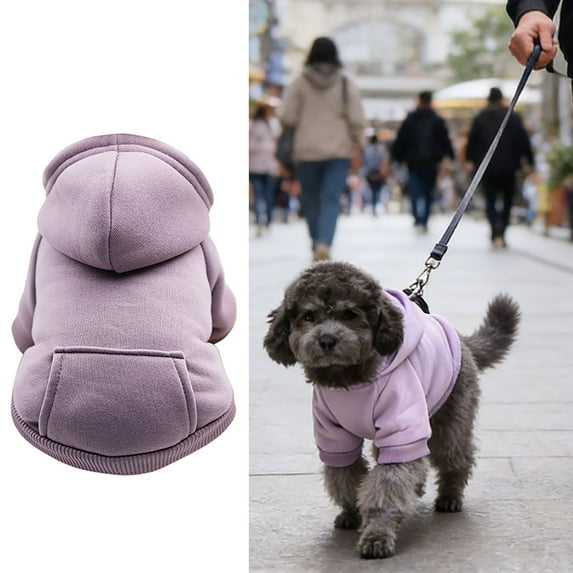 Cozy Dog Basic Hoodie Ultra-Soft Puppy Cold Weather Coat with Pocket Breathable Pet Sweater Comfort Pet Coat Warm Stylish Sweatshirt for Furry Friend French Bulldogs Pitbull Puppy Purple,S