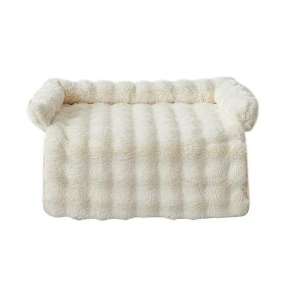 Cozy Dog Mat for Couch - Calming Dog Bed with Fuzzy Washable Furniture Protector and Bunny Blanket for Puppies and Cats