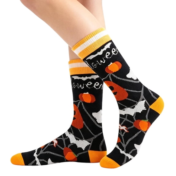 Cozy Double Sleep Stockings, Long Thermal Socks for Halloween, Warm Soft Home Sleepwear Footwear Socks