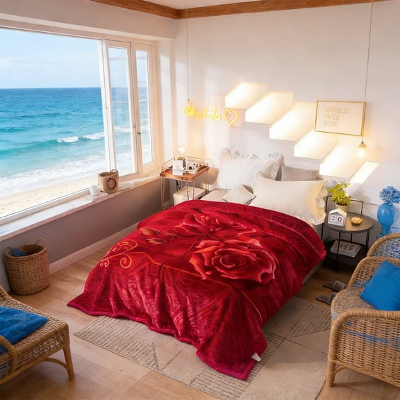 Cozy Double-layered Thick Raschel Blanket for Ultimate Warmth and Comfort - Ideal for Beds and Sofas, Perfect for Home Decor and Year-round Relaxation!