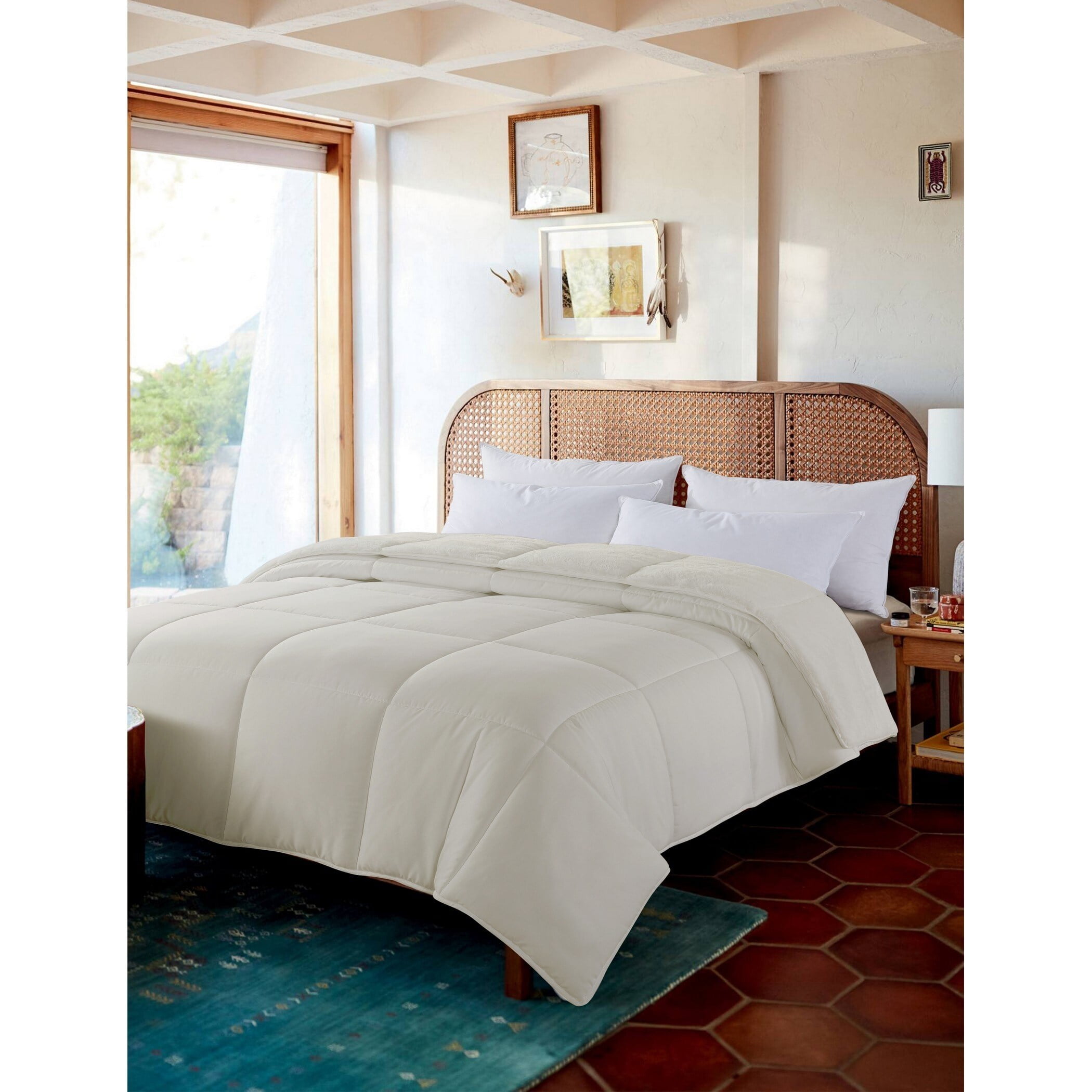 Cozy Down Alt Comforter Reversible Cream Twin