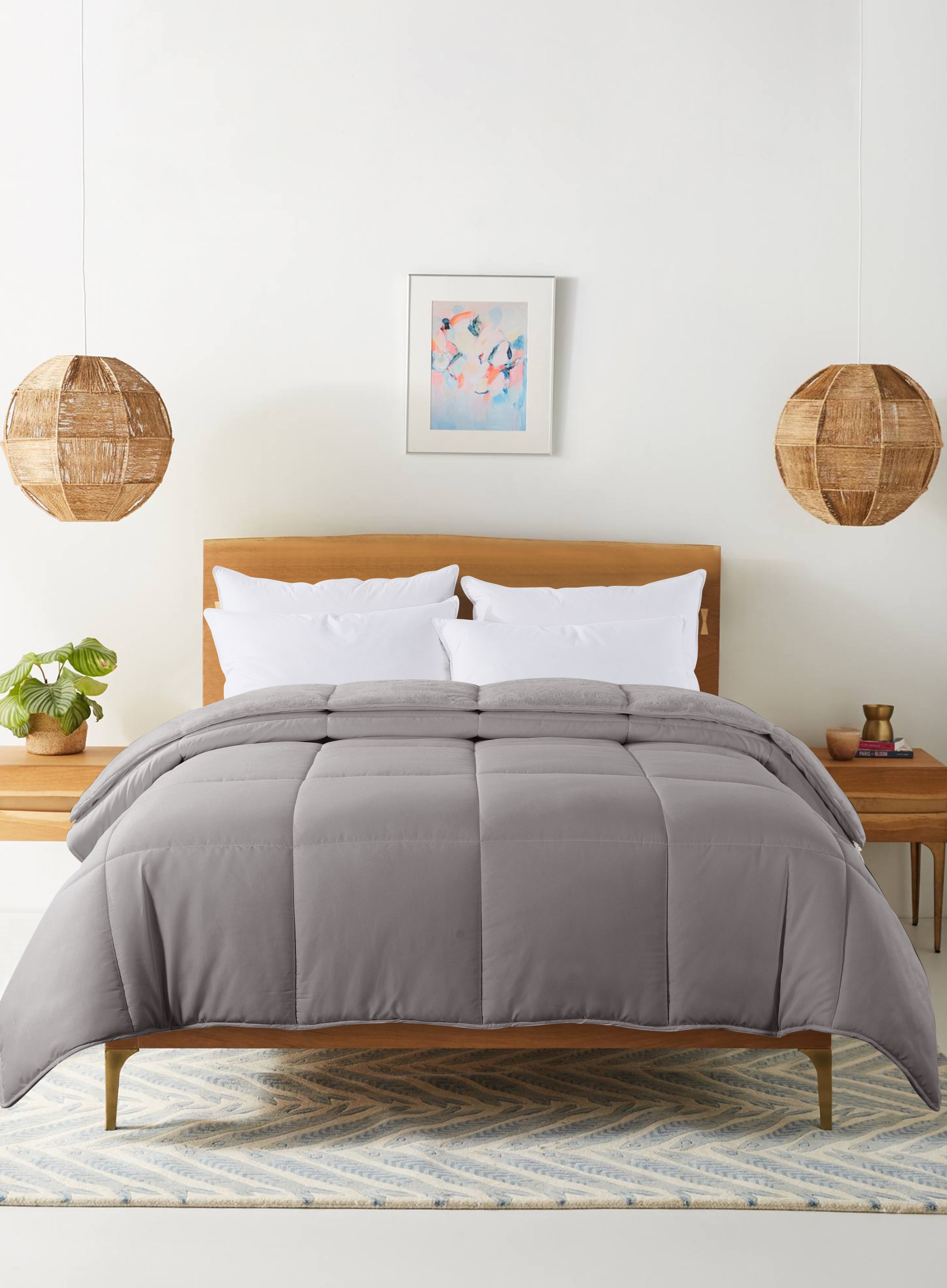Cozy Down Alternative Comforter - Reversible&nbsp;- Glacier Grey - Twin