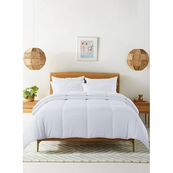 Cozy Down Comforter - Reversible - White - Full/Queen