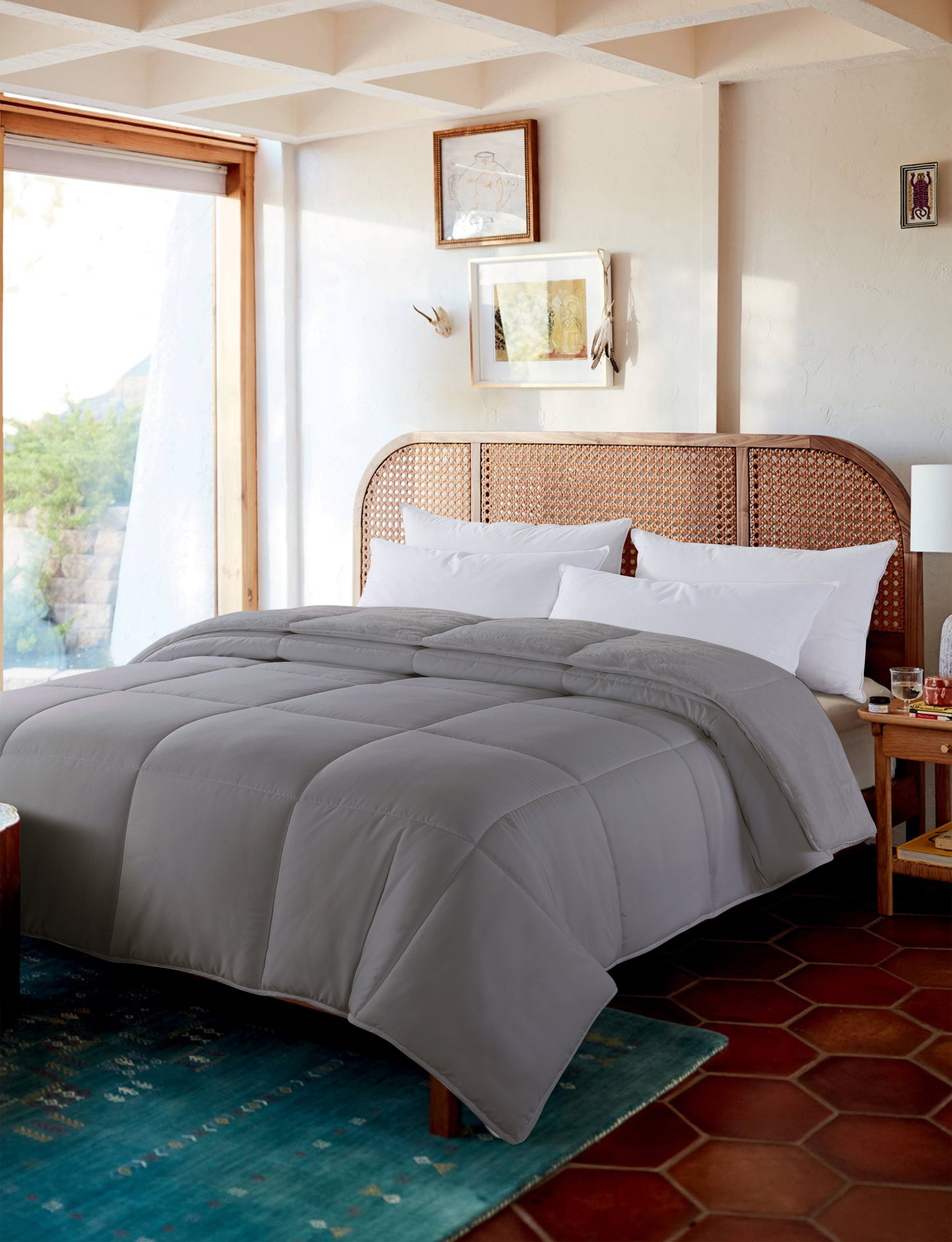 Cozy Down Comforter - Reversible&nbsp;- Glacier Grey - Full/Queen