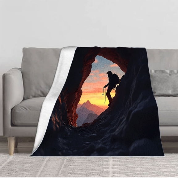 Cozy Durable Flannel Blanket - Soft Warm Design for Sofa Travel Bed & Chair - Perfect for Snuggling with Nature ' s Beauty