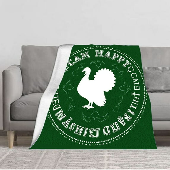 Cozy Durable Flannel Blanket - Soft Warm Design with Elegant Patterns Perfect for Sofa Travel Bed and Chair - Ideal for Thanksgiving