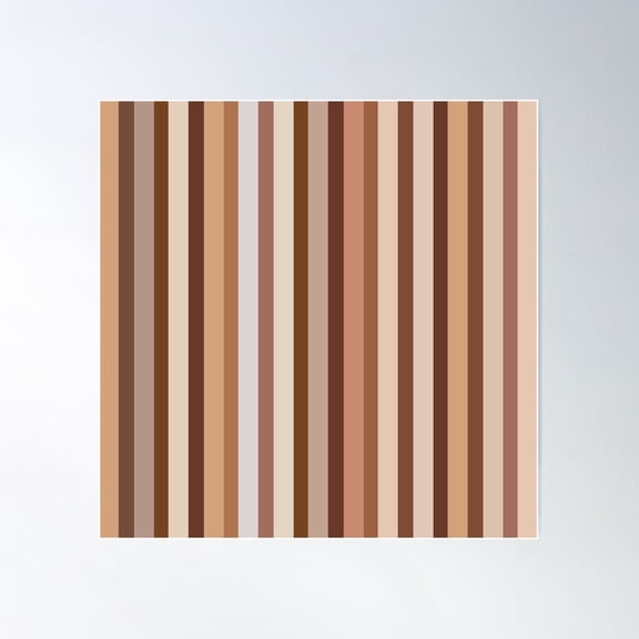 Cozy Earth Tones Earthy Vertical Lines Warm Colors Stripes 1 Of 4 Poster Wall Art, Modern Wall Decor For Living Room Bedroom, 24x24 UNFRAMED
