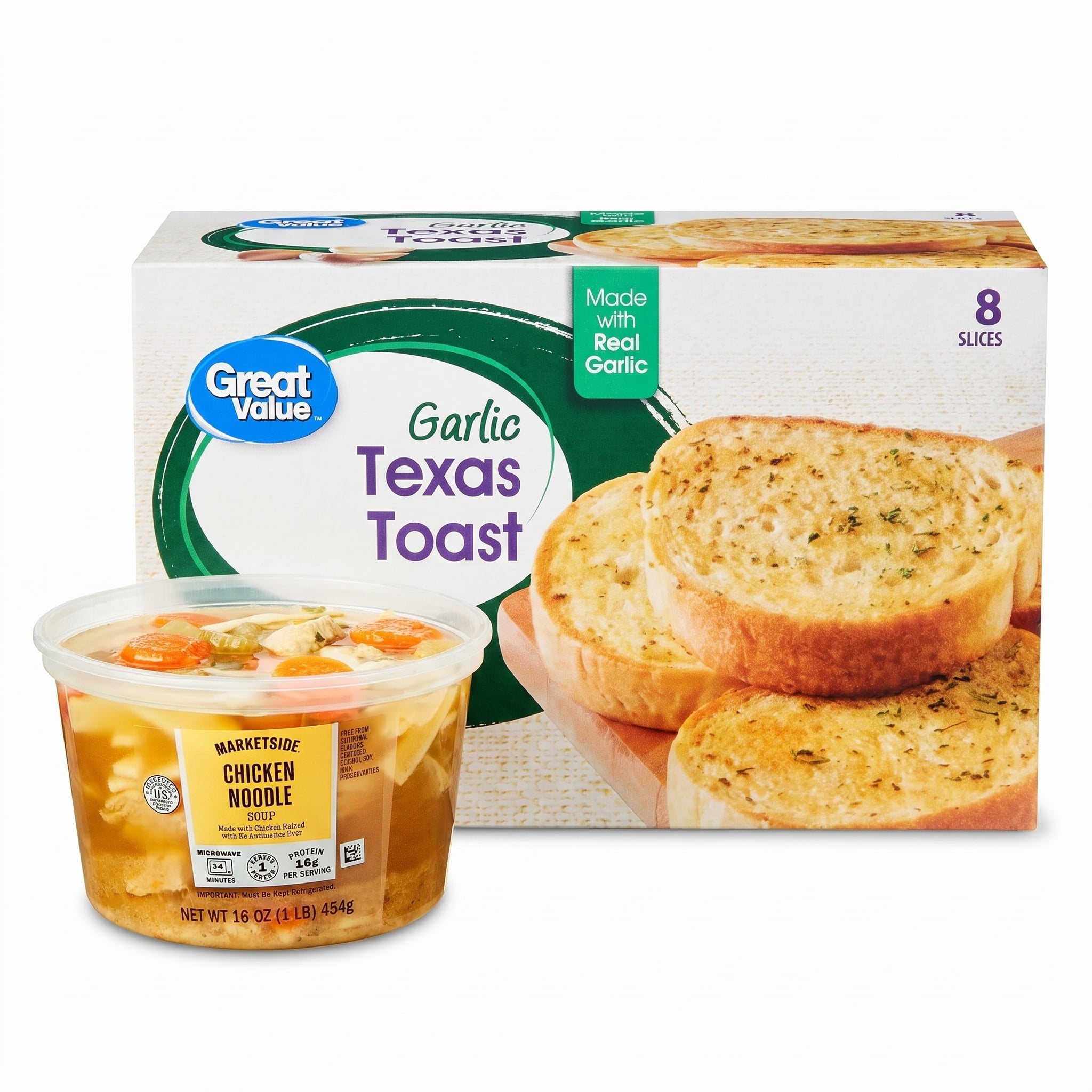 Chicken Noodle Soup and Garlic Bread Meal Bundle