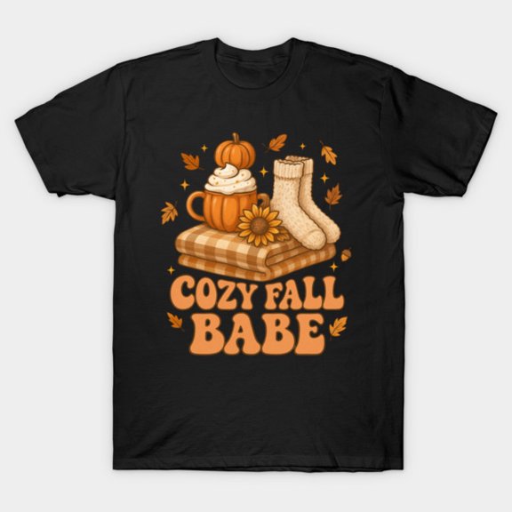 Cozy Fall Babe Autumn Season Graphic G2135 Unisex T-Shirt, Up to Size 5XL