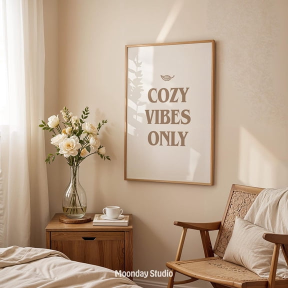 Cozy Fall Decor For Home, Minimalist Autumn Quote Poster, Housewarming Earthy Wall Art, 24x36 UNFRAMED