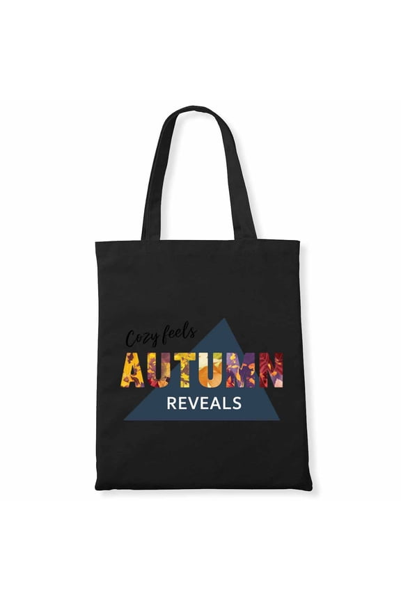 Cozy Feels Autumn Reveals Pumpkin Costume Creepy Spooky Canvas Bag 1Pc