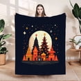 thumbnail image 1 of Cozy Festive Flannel Blanket - Soft Warm and Durable with Charming Winter Village Design Perfect for Sofa Travel and Bed, 1 of 7