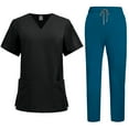 thumbnail image 1 of Cozy Fit Scrubs, Stretch Healthcare Uniforms Medical Internship Hospital Staff Scrubs Nurses Week Gifts Quick Dry Nursing Set Workwear 2025 Breathable Nurse True Size Wear Blue L, 1 of 2