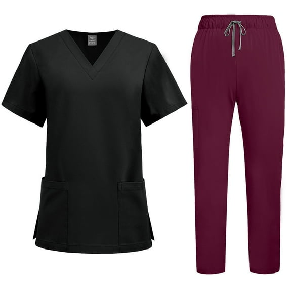 Cozy Fit Scrubs for Women Set, Stretch Healthcare Uniforms Breathable Nurse Medical 2025 Nurses Week Gifts Quick Dry Nursing Set Hospital Workwear Internship Staff True Size Red Xl
