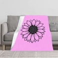 thumbnail image 1 of Cozy Flannel Blanket - Soft Warm Durable Design for Sofa Travel & Bed - Elegant Floral Pattern on Pink Background, 1 of 5