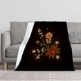 thumbnail image 1 of Cozy Flannel Blanket - Soft Warm Durable with Elegant Floral Pattern Perfect for Sofa Travel Bed and Chair - Ideal for Comfort, 1 of 5