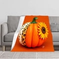 thumbnail image 1 of Cozy Flannel Blanket - Soft Warm Durable with Stylish Print & Vibrant Orange Patterns - Perfect for Sofa Travel & Bed, 1 of 5