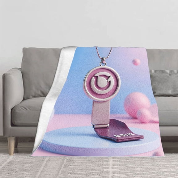 Cozy Flannel Blanket - Soft Warm and Durable with Dreamy Pastel Sphere Pattern - Perfect for Sofa Travel Bed or Chair