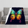 thumbnail image 1 of Cozy Flannel Blanket - Soft Warm and Durable with Vibrant Butterfly Design in Stunning Colors for Sofa Travel Bed and Chair, 1 of 5