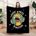 thumbnail image 1 of Cozy Flannel Blanket with Cartoon Character Design - Soft Warm Perfect for Sofa Travel Bed and Chair - Fun Yellow Stars, 1 of 7