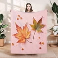 thumbnail image 1 of Cozy Flannel Blanket with Colorful Autumn Leaf Design - Soft Warm Perfect for Sofa Travel Bed and Chair - Ideal for Fall Decor, 1 of 7