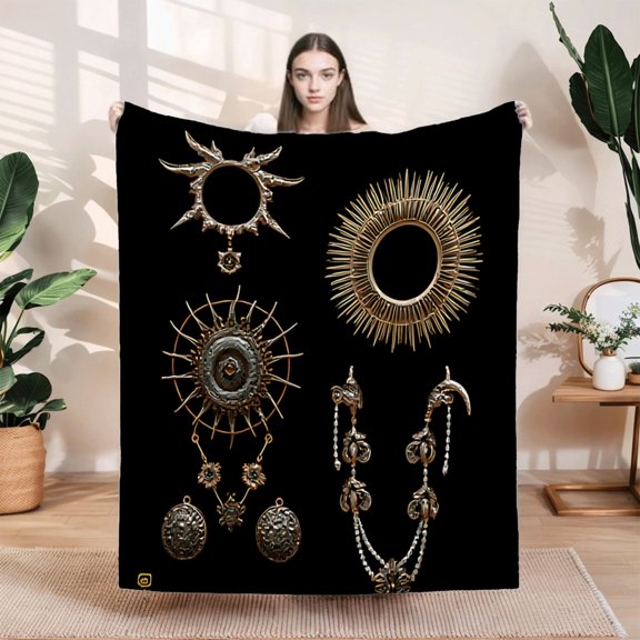 Cozy Flannel Blanket with Intricate Patterns - Soft Warm and Durable for Sofa Travel Bed and Chair - Perfect for Any Decor