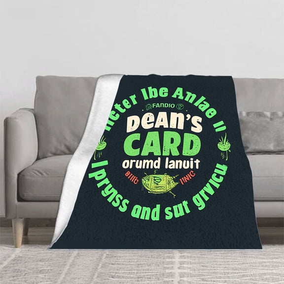 Cozy Flannel Blanket with Playful Circular Design Colorful Text & Decorative Sea Elements - Perfect for Sofa Travel & Bed