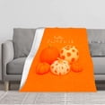 thumbnail image 1 of Cozy Flannel Blanket with Playful Pumpkin Design - Soft Warm Perfect for Sofa Travel Bed and Chair - Ideal for Fall Decor, 1 of 5