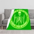 thumbnail image 1 of Cozy Flannel Blanket with Playful Skeleton Design - Soft Warm Perfect for Sofa Travel Bed and Chair - Fun & Humorous, 1 of 5
