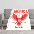 thumbnail image 1 of Cozy Flannel Blanket with Red Eagle Design - Soft Warm Perfect for Sofa Travel Bed or Chair - Embrace Freedom and Comfort, 1 of 5