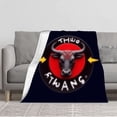 thumbnail image 1 of Cozy Flannel Blanket with Stylish Emblem Design - Soft Warm Perfect for Sofa Travel Bed and Chair, 1 of 5