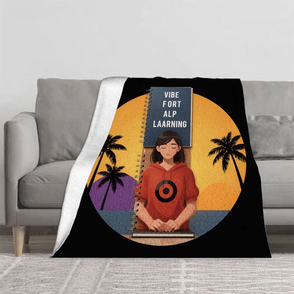 Cozy Flannel Blanket with Stylish Target Design - Soft Warm Perfect for Sofa Travel Bed or Chair - Ideal for Personal Growth Moments