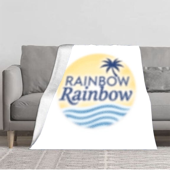 Cozy Flannel Blanket with Vibrant Rainbow Design Soft and Warm for Sofa Travel Bed and Chair - Perfect for Relaxation