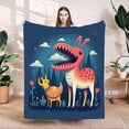 thumbnail image 1 of Cozy Flannel Blanket with Whimsical Animal Patterns - Soft Warm Perfect for Sofa Travel Bed or Chair - Magical Forest Design, 1 of 7
