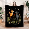 thumbnail image 1 of Cozy Flannel Blanket with Whimsical Cartoon Dogs in a Garden - Soft Warm Perfect for Sofa Travel Bed or Chair, 1 of 7