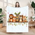 thumbnail image 1 of Cozy Flannel Blanket with Whimsical Stuffed Animal Design - Perfect for Sofa Travel Bed and Chair - Soft Warm and Durable, 1 of 7