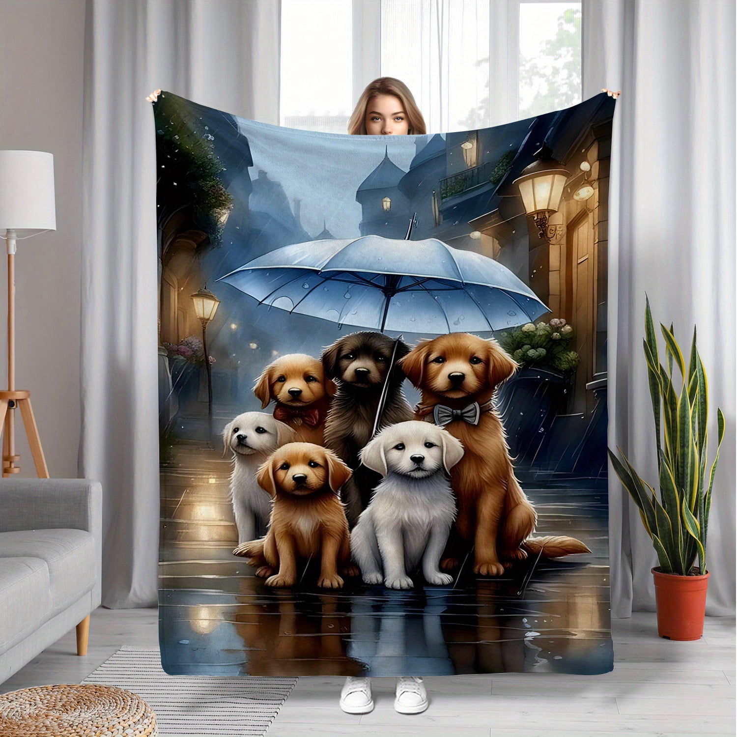 Cozy Flannel Dog Umbrella Blanket - Perfect for Home, Picnics & Travel | Ideal Gift for Dog Lovers, Dog Blanket