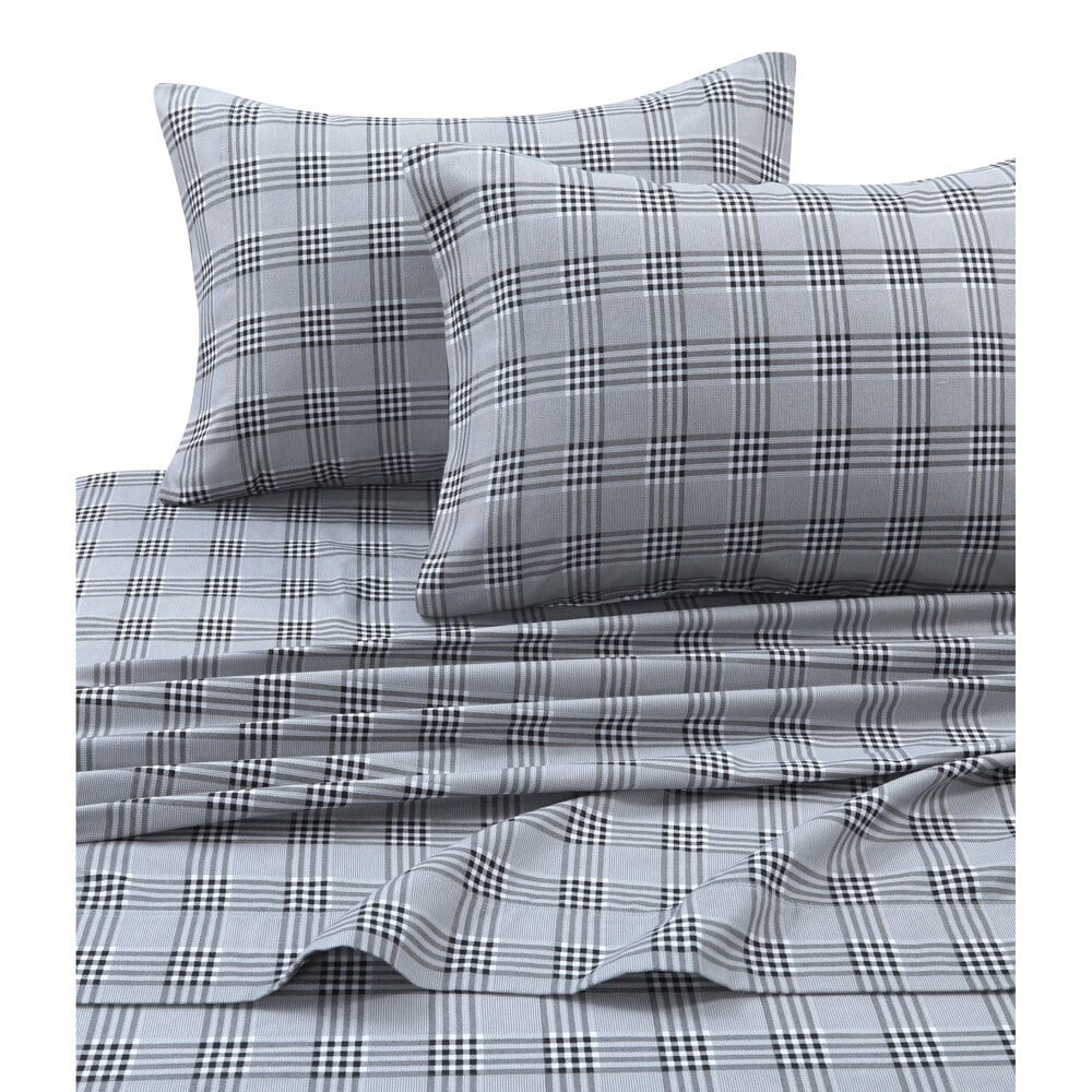 Savannah Plaid Twin Cotton Flannel Deep Pocket Sheet Set